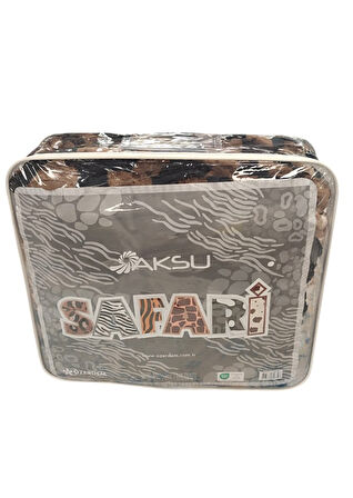 Aksu Safari Çift Kişilik Ultra Yumuşak Embos Vizon Battaniye (200x240)-Leopar Kahve Siyah