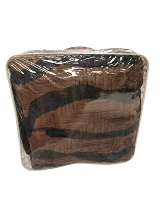 Aksu Safari Çift Kişilik Ultra Yumuşak Embos Vizon Battaniye (200x240)-Leopar Koyu Kahve Siyah