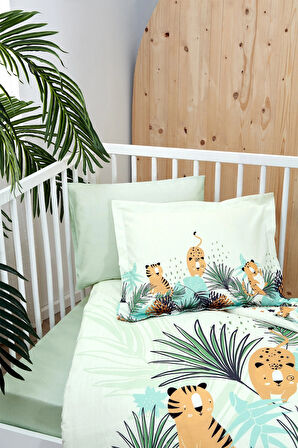 Özdilek Ranforce Bebek Beşik Nevresim Takımı-Piccola Tigre Sarı