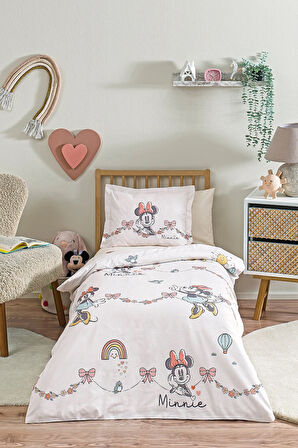Özdilek Ranforce Lisanslı Bebek Beşik Nevresim Takımı-Minnie Mouse Bowties