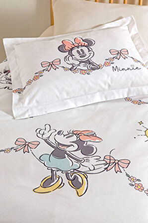 Özdilek Ranforce Lisanslı Bebek Beşik Nevresim Takımı-Minnie Mouse Bowties