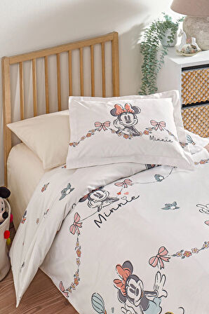 Özdilek Ranforce Lisanslı Bebek Beşik Nevresim Takımı-Minnie Mouse Bowties