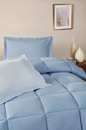 Özdilek %100 Pamuk (Çarşafı Lastikli) Çift Kişilik Yatak Seti-Colourist Buz Mavi Marina