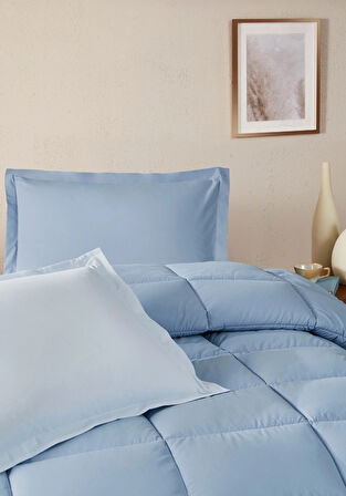 Özdilek %100 Pamuk (Çarşafı Lastikli) Çift Kişilik Yatak Seti-Colourist Buz Mavi Marina