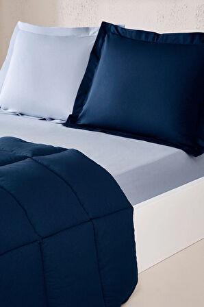 Özdilek %100 Pamuk (Çarşafı Lastikli) Çift Kişilik Yatak Seti-Colourist Pasifik Okyanus