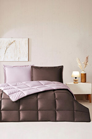 Özdilek %100 Pamuk (Çarşafı Lastikli) Çift Kişilik Yatak Seti-Colourist Vizon Mürdüm