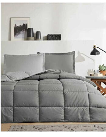 Özdilek %100 Pamuk (Çarşafı Lastikli) Tek Kişilik Yatak Seti-Colourist Kül Gri Silver