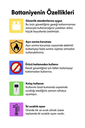 Rawels CE Kalite Belgeli Çift Kişilik Elektrikli Battaniye 120x160 - Sarıı