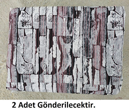 2Lİ Polo Life Savan 4m2 Pamuklu Lastiksiz Halı Örtüsü (170x245)-Taş Desen Pudra