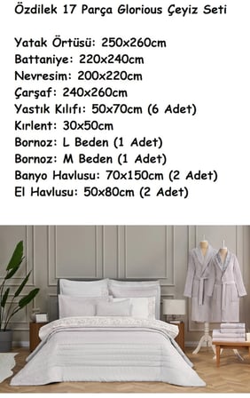 Özdilek 17 Parça -Glorious Krem- Çeyiz Seti