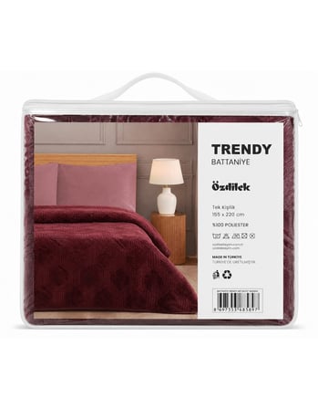 Özdilek Trendy Embos Tek Kişilik Battaniye(155x220)-Art Deco Y.Mersini
