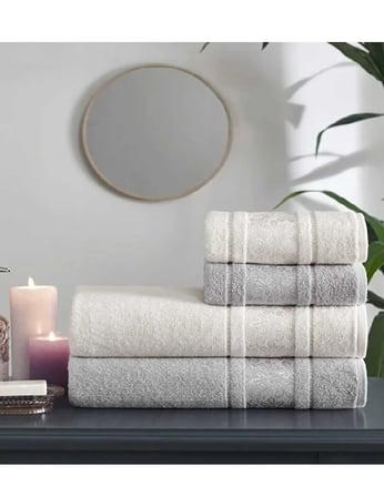 Özdilek Best Hamam Seti, Banyo Havlu Takımı-Camellia Gri Krem