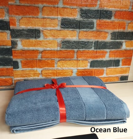 Özdilek Svv Border Kalın ve Süper Emici Yeni Seri Banyo Havlusu (76x147) - Ocean Blue (Okyanus Mavisi)