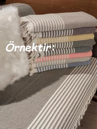 Pamuklu Kaymaz Hasır Dokuma Koltuk Örtüsü (180x220) - Kahverengi