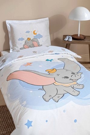 Özdilek Ranforce Lisanslı Bebek Beşik Nevresim Takımı-Dumbo Dream Mavi