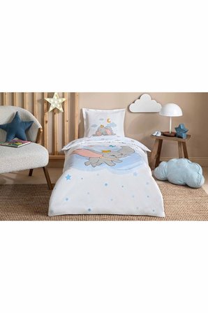 Özdilek Ranforce Lisanslı Bebek Beşik Nevresim Takımı-Dumbo Dream Mavi