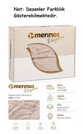 Merinos Elegans Kalın Embos Tek Kişilik Kutulu Battaniye (160x220) - Köpük