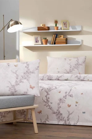 Özdilek Rf -Bloomlight Yeşil- Lastikli Çarşaflı Tek Kişilik Pike Takımı