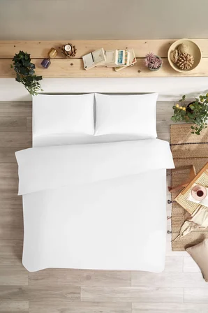 Özdilek Colourist -Beyaz Beyaz- Battal Çift Kişilik (King Size) Nevresim (Sadece Nevresim İçerir)