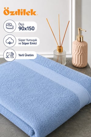 Özdilek -Woven Mavi- Süper Yumuşak Büyük Boy Banyo Havlusu (90x150)