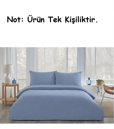 Özdilek -Colourist İndigo- Bamboo Lastikli Çarşaflı Tek Kişilik Pike Takımı