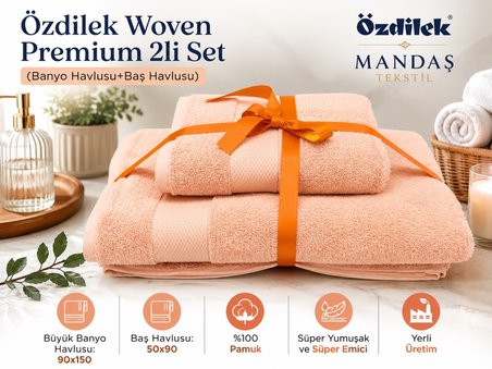 Özdilek -Woven Tarçın- Kişisel Havlu Seti Süper Yumuşak (90x150 + 50x90)