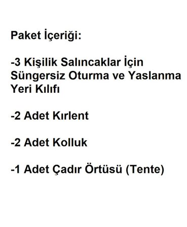 Süngersiz 3 Kişilik Salıncak Minder Seti (Kalın Pamuklu Kumaş)-Alaçatı Gri