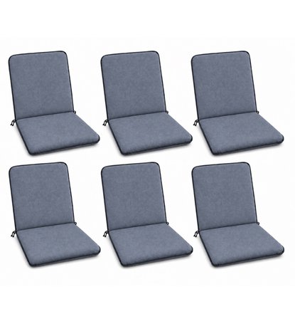 6 Adet Rattan Arkalıklı Sandalye Minderi (Kalınlık 4cm)-Primer Koyu Gri Yeni