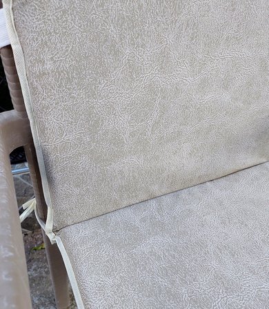 2 Adet Rattan Arkalıklı Sandalye Minderi (Kalınlık 4cm)-Primer Bej Yeni