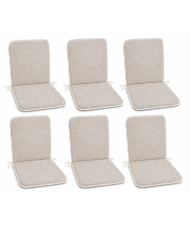 6 Adet Rattan Arkalıklı Sandalye Minderi (Kalınlık 4cm)-Primer Bej Yeni