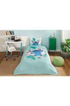 Özdilek Lisanslı Lastikli Çarşaflı Tek Kişilik Çocuk Pike Takımı-Stitch Summer Mint