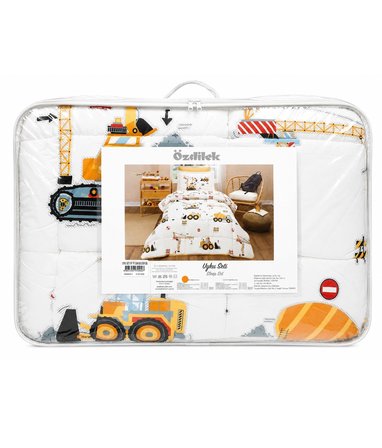 Özdilek Ranforce -Builder Sarı- Tek Kişilik Çocuk Uyku Seti