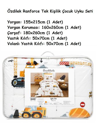 Özdilek Ranforce -Builder Sarı- Tek Kişilik Çocuk Uyku Seti