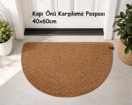 Jüt Hasır D Paspas, Kapı Önü Karşılama (40x60)-Bej Kırçıllı