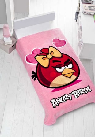 Armada Lisanslı Tek Kişilik Kalın Battaniye (160x220)-Angry Birds Valentine