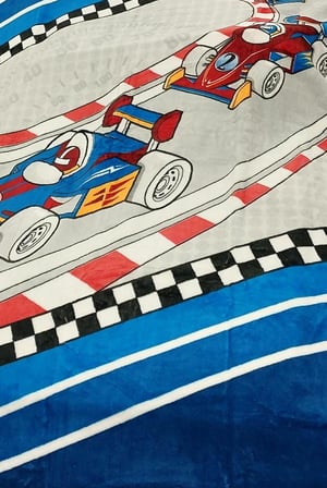 Aksu -Formula Racing Mavi- Tek Kişilik Çocuk Battaniye (155x215)