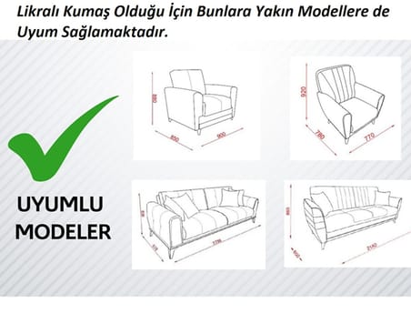 Altınkoza Still Jakarlı Streç Maxi Takım Koltuk Örtüsü (3+3+1+1)-İndigo