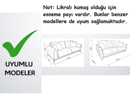 Altınkoza Still Jakarlı Streç Maxi Koltuk Örtüsü (3+3)-Gül Kurusu