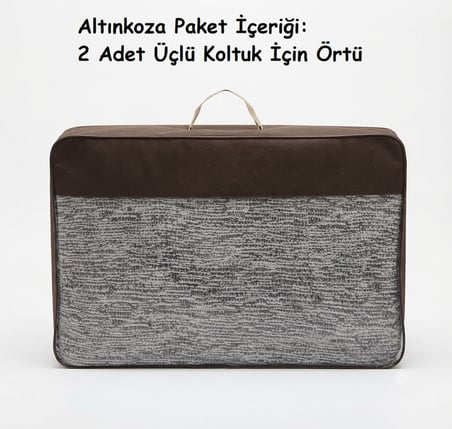 Altınkoza Still Jakarlı Streç Maxi Koltuk Örtüsü (3+3)-Krem