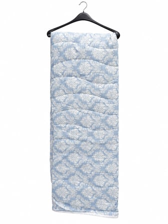Manolya Pamuklu Çok Amaçlı Tek Kişilik Pike, Yatak Ört (155x220) - Mavi Damask