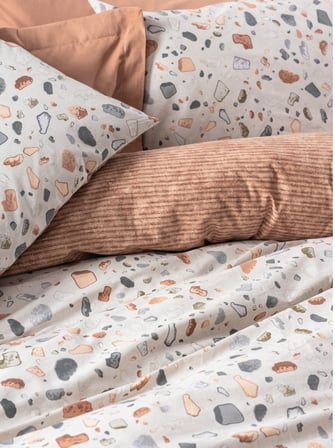 Cotton Box Rf Minimal -Oniks Karamel- Lastikli Çarşaflı Çift Kişilik Nevresim Takımı