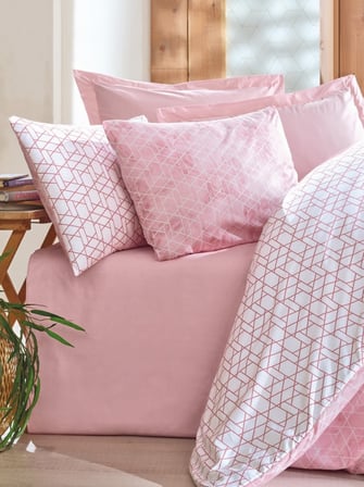Cotton Box Rf Minimal -Best Pembe- Lastikli Çarşaflı Çift Kişilik Nevresim Takımı