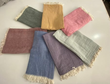 Kimono Müslin 2 Katlı Peştemal Bornoz (Beden L-XL) - Gri