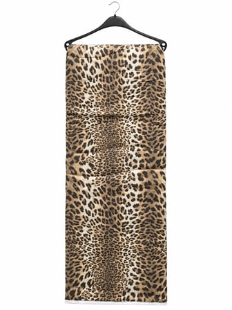 Manolya Pamuklu Çok Amaçlı Çift Kişilik Pike, Yatak Ört (190x220) - Leopar Kahve