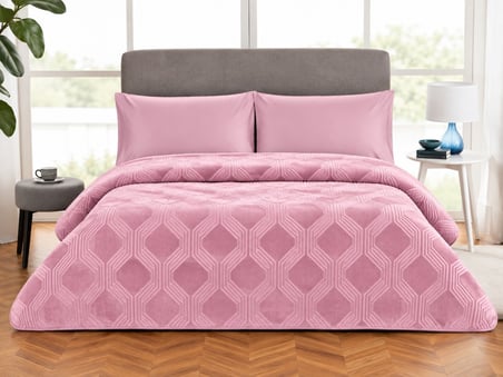 Özdilek Trendy Embos Çift Kişilik Battaniye (220x240)-Art Deco Menekşe Yeni