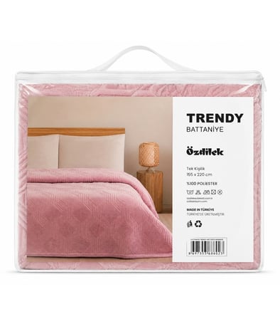 Özdilek Trendy Embos Tek Kişilik Battaniye(155x220)-Art Deco Menekşe