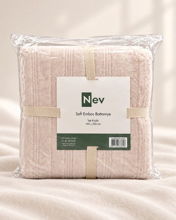 Özdilek Nev Serisi Soft Embos Tek Kişilik Battaniye (150x220) - Kemik