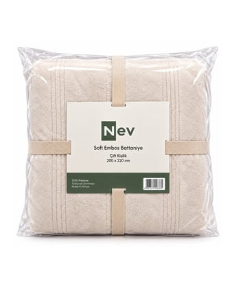 Özdilek Nev Serisi Soft Embos Çift Kişilik Battaniye (200x220) - Kemik