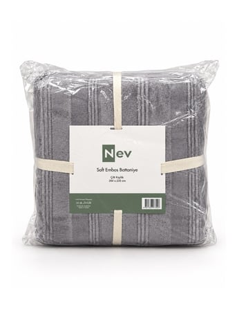 Özdilek Nev Serisi Soft Embos Çift Kişilik Battaniye (200x220) - Koyu Gri