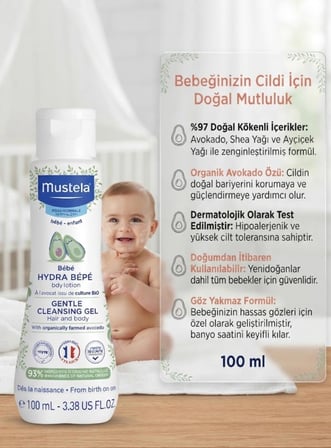 Gentle Cleansing Gel 100 ml - Saç ve Vücut İçin  Avokado Özlü Bebek Şampuanı ve Yıkama Jeli